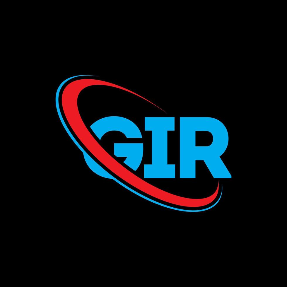 logo gir. lettre gir. création de logo de lettre RIF. initiales logo gir liées avec un cercle et un logo monogramme majuscule. typographie gir pour la technologie, les affaires et la marque immobilière. vecteur