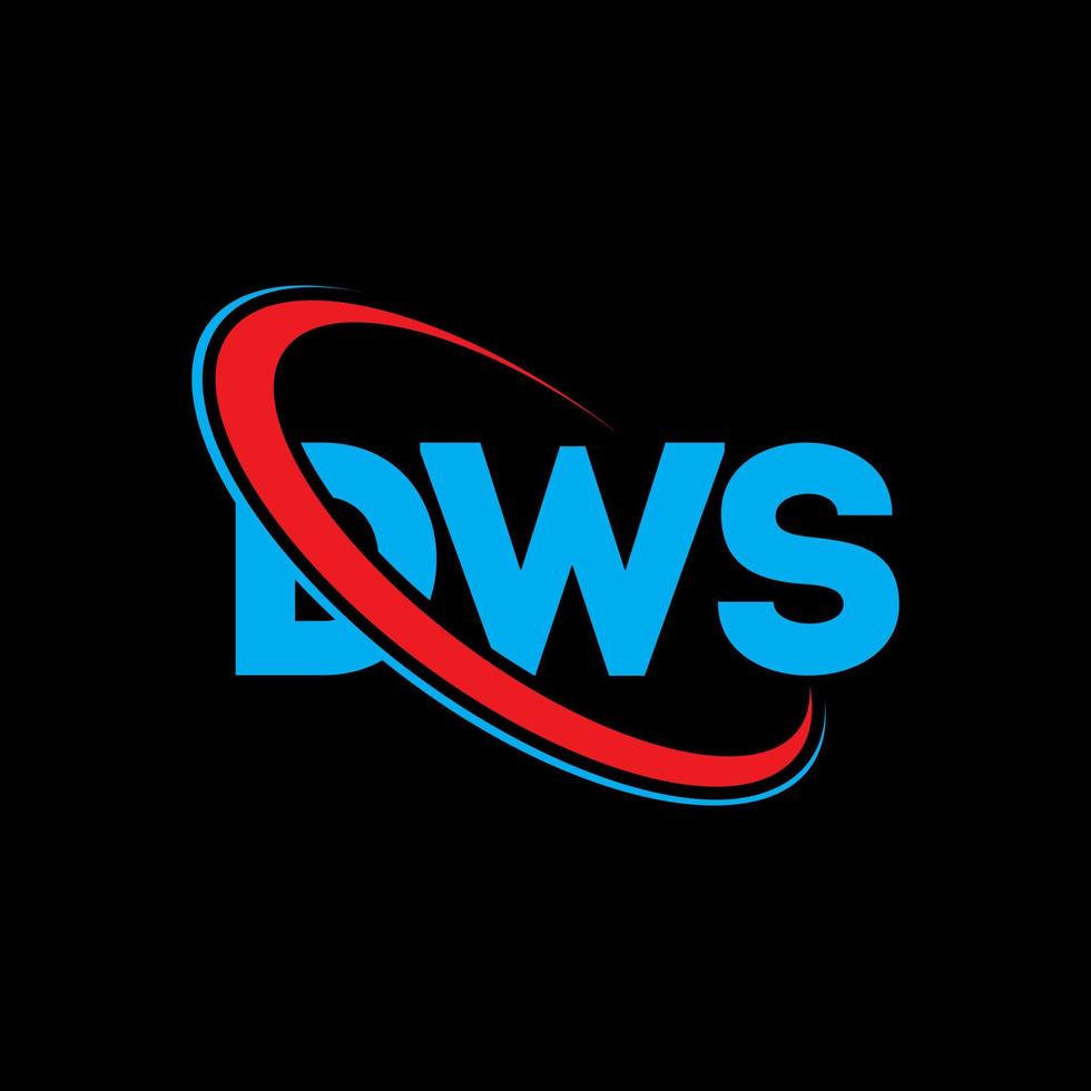 logo dws. lettre dws. création de logo de lettre dws. initiales logo dws liées avec un cercle et un logo monogramme majuscule. typographie dws pour la technologie, les affaires et la marque immobilière. vecteur