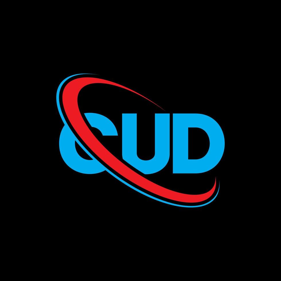 logo cud. lettre cud. création de logo de lettre cud. initiales cud logo lié avec cercle et logo monogramme majuscule. typographie cud pour la technologie, les affaires et la marque immobilière. vecteur