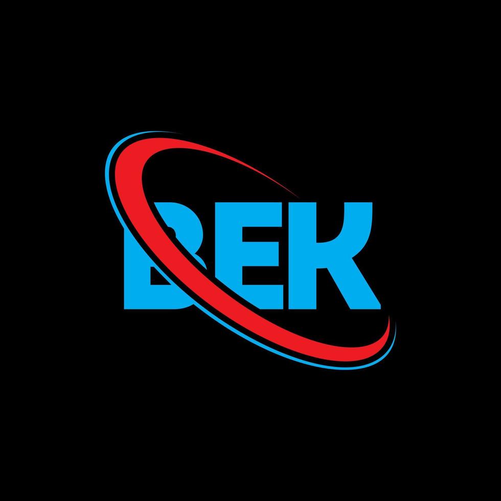 logo bec. bek lettre. création de logo de lettre bek. initiales logo bek liées avec un cercle et un logo monogramme majuscule. typographie bek pour la technologie, les affaires et la marque immobilière. vecteur