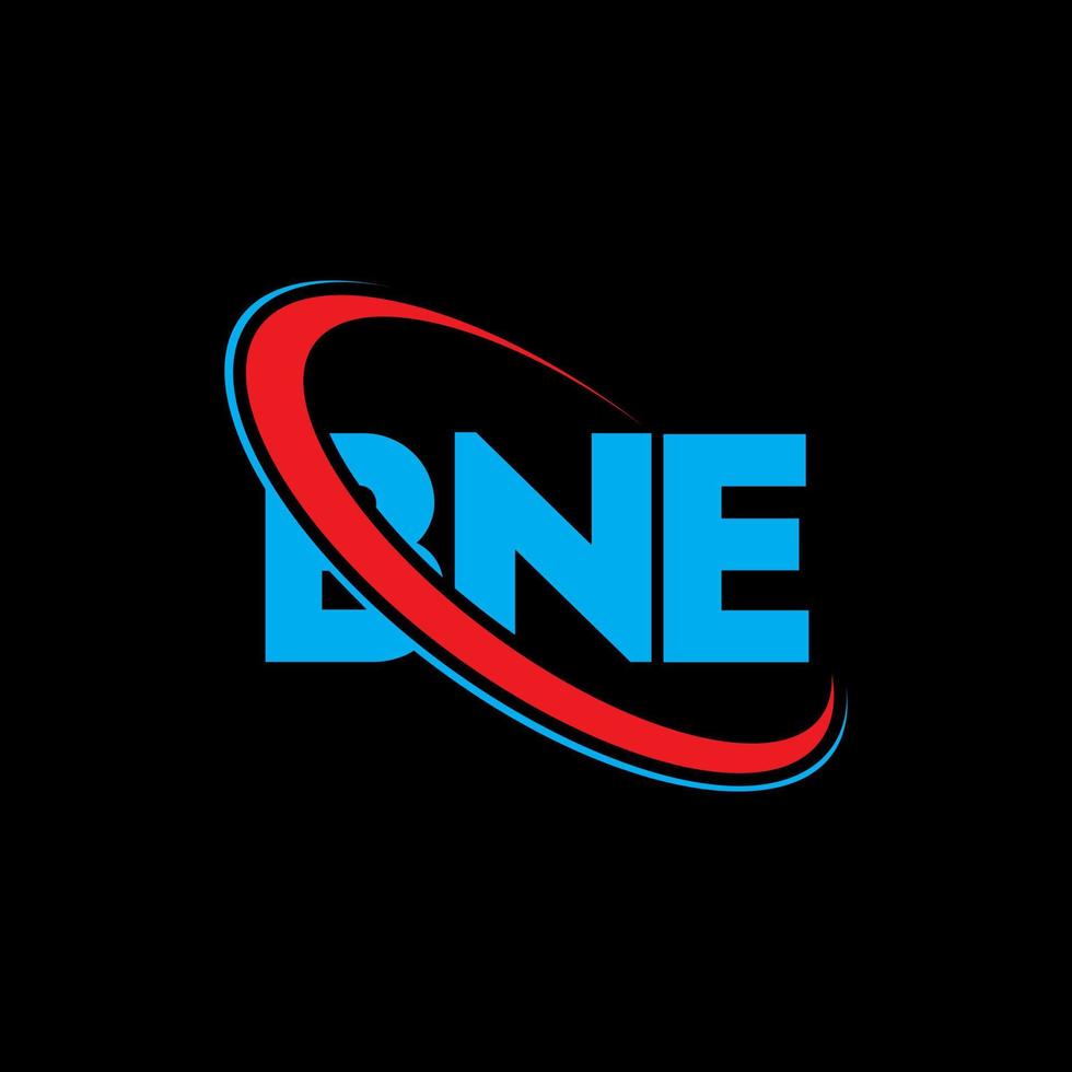 logo bne. bne lettre. création de logo de lettre bne. initiales logo bne liées par un cercle et un logo monogramme majuscule. typographie bne pour la technologie, les affaires et la marque immobilière. vecteur