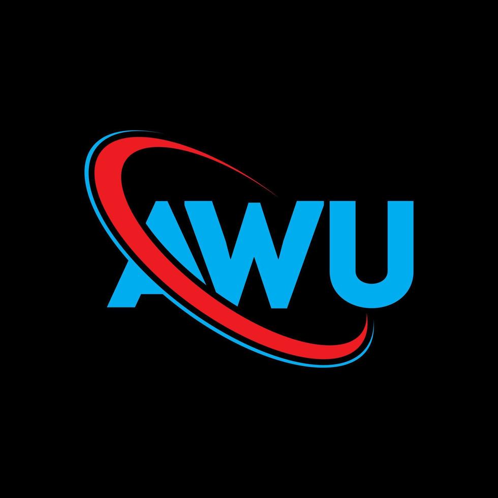 logo awu. awu lettre. création de logo de lettre awu. initiales logo awu liées avec un cercle et un logo monogramme majuscule. typographie awu pour la technologie, les affaires et la marque immobilière. vecteur