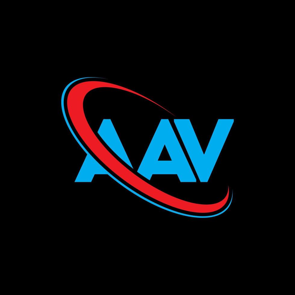 logo aav. lettre aav. création de logo de lettre aav. initiales logo aav liées avec un cercle et un logo monogramme majuscule. typographie aav pour la technologie, les affaires et la marque immobilière. vecteur