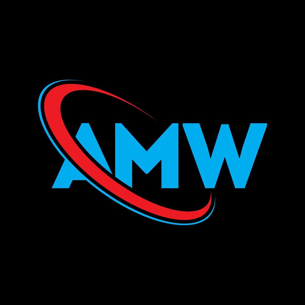 logo amw. amw lettre. création de logo de lettre amw. initiales logo amw liées avec un cercle et un logo monogramme majuscule. typographie amw pour la technologie, les affaires et la marque immobilière. vecteur