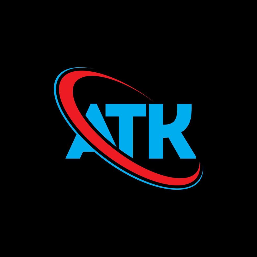 logo atk. atk lettre. création de logo de lettre atk. initiales atk logo liées avec un cercle et un logo monogramme majuscule. typographie atk pour la technologie, les affaires et la marque immobilière. vecteur