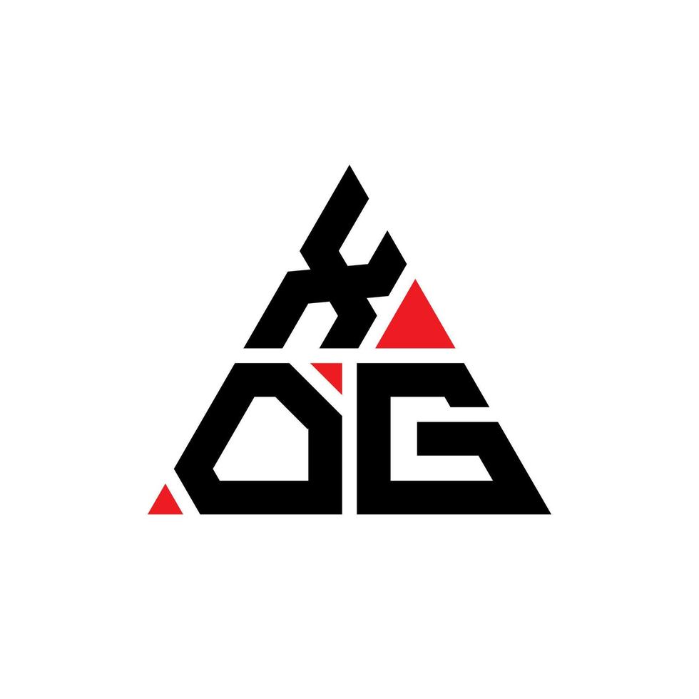 création de logo de lettre triangle xog avec forme de triangle. monogramme de conception de logo triangle xog. modèle de logo vectoriel triangle xog avec couleur rouge. logo triangulaire xog logo simple, élégant et luxueux.