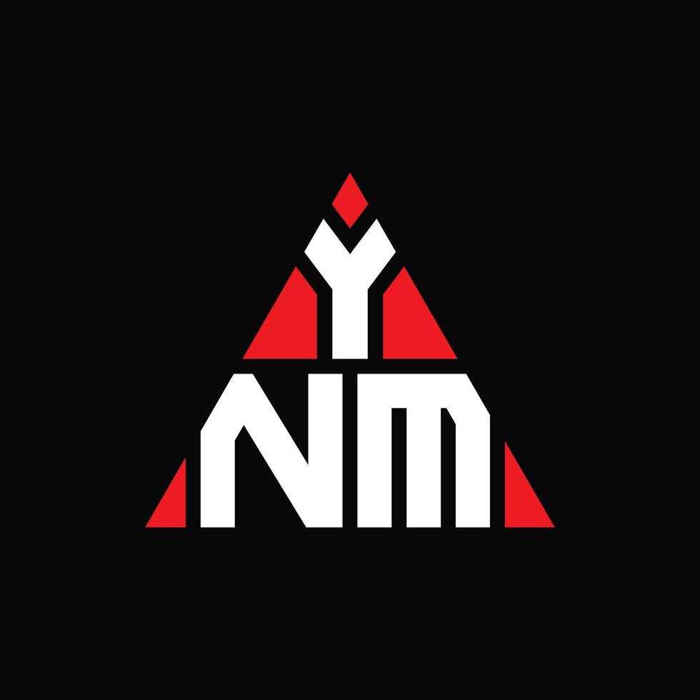 création de logo de lettre triangle ynm avec forme de triangle. monogramme de conception de logo triangle ynm. modèle de logo vectoriel triangle ynm avec couleur rouge. logo triangulaire ynm logo simple, élégant et luxueux.