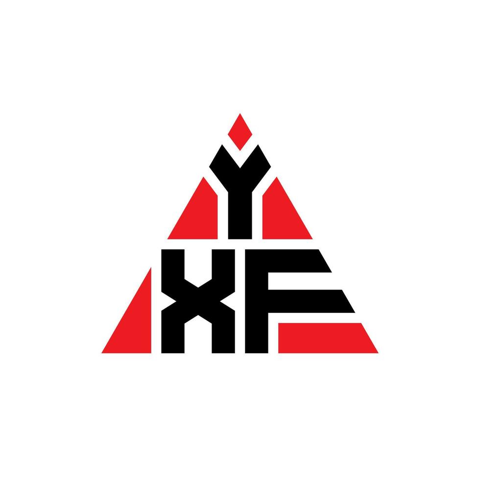 création de logo de lettre triangle yxf avec forme de triangle. monogramme de conception de logo triangle yxf. modèle de logo vectoriel triangle yxf avec couleur rouge. logo triangulaire yxf logo simple, élégant et luxueux.