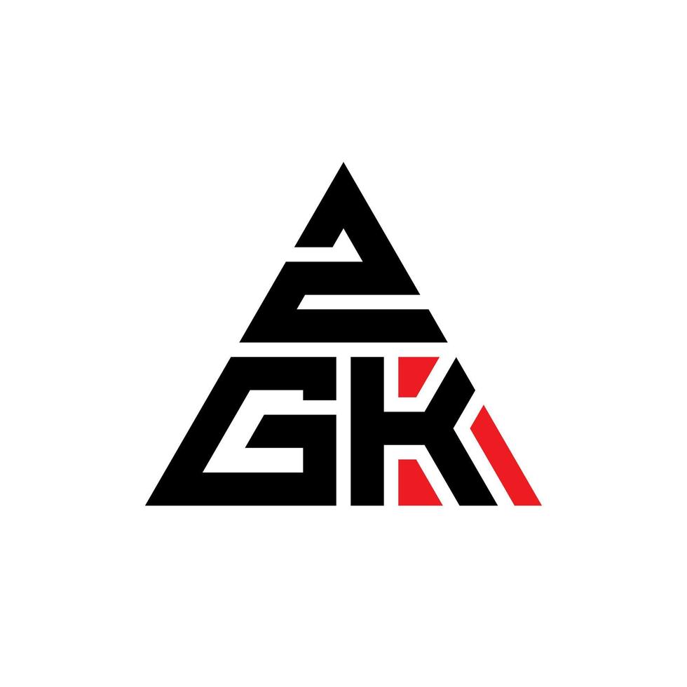 création de logo de lettre triangle zgk avec forme de triangle. monogramme de conception de logo triangle zgk. modèle de logo vectoriel triangle zgk avec couleur rouge. logo triangulaire zgk logo simple, élégant et luxueux.