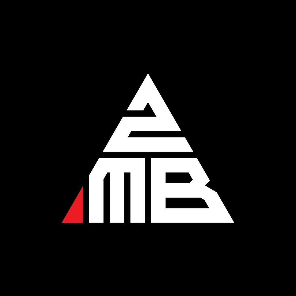 création de logo de lettre triangle zmb avec forme de triangle. monogramme de conception de logo triangle zmb. modèle de logo vectoriel triangle zmb avec couleur rouge. logo triangulaire zmb logo simple, élégant et luxueux.