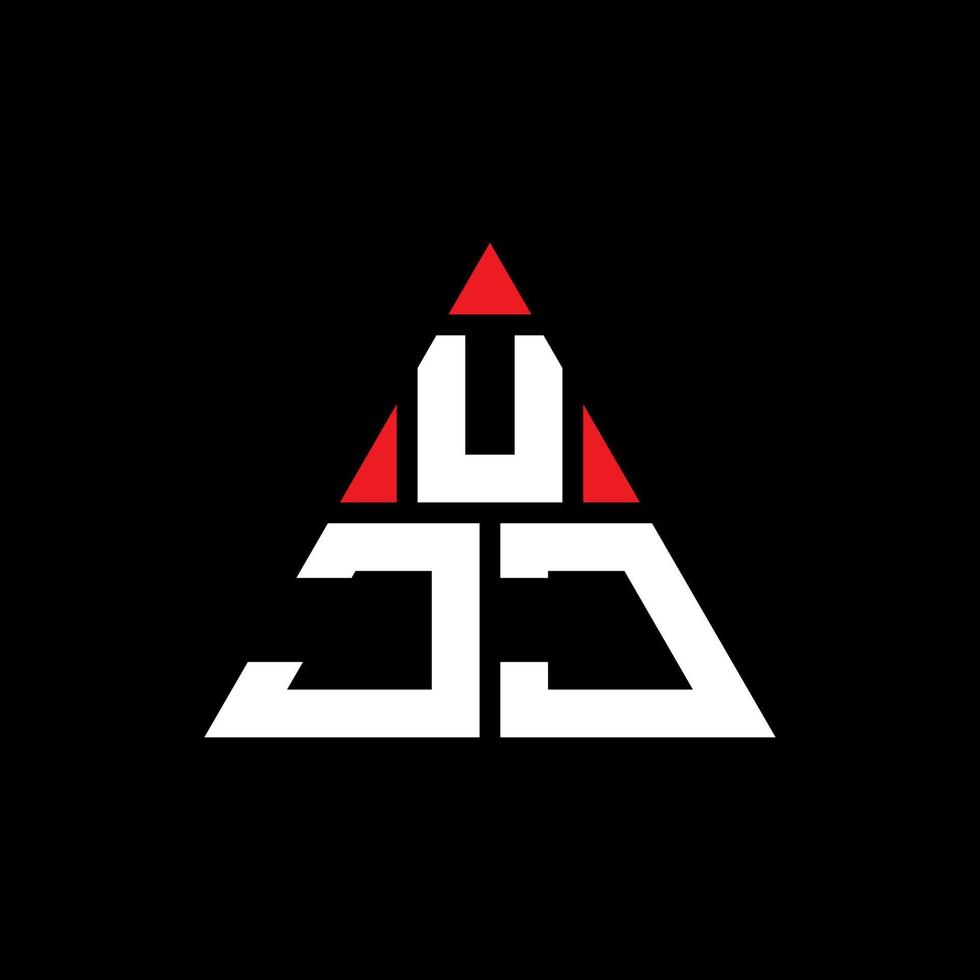 création de logo de lettre triangle ujj avec forme de triangle. monogramme de conception de logo triangle ujj. modèle de logo vectoriel triangle ujj avec couleur rouge. logo triangulaire ujj logo simple, élégant et luxueux.