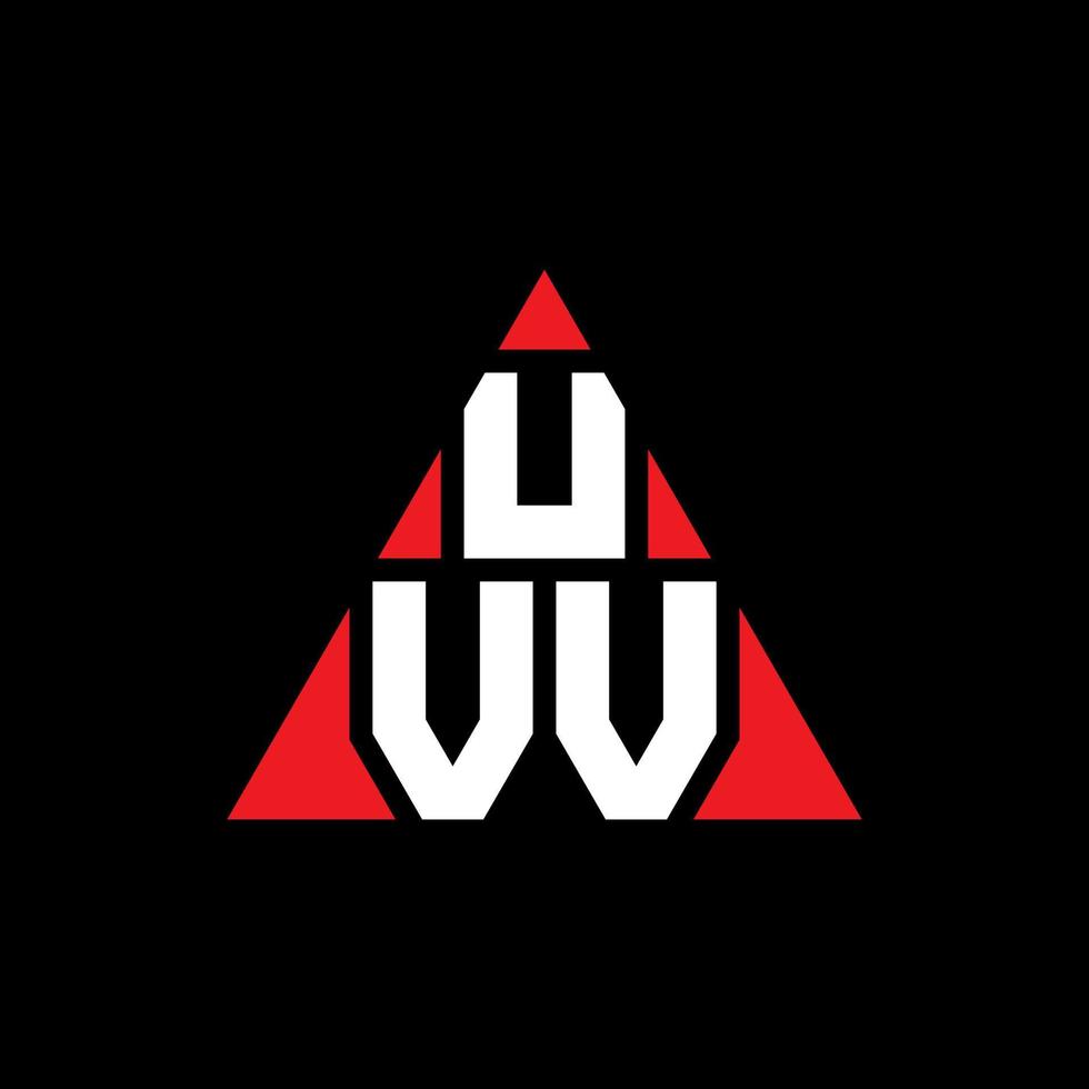 création de logo de lettre triangle uvv avec forme de triangle. monogramme de conception de logo triangle uvv. modèle de logo vectoriel triangle uvv avec couleur rouge. logo triangulaire uvv logo simple, élégant et luxueux.