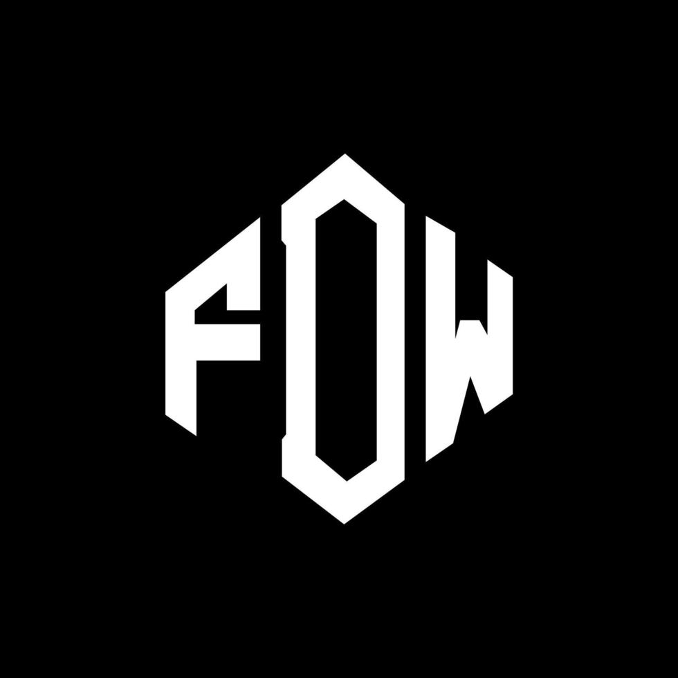 création de logo de lettre fdw avec forme de polygone. création de logo en forme de polygone et de cube fdw. modèle de logo vectoriel hexagone fdw couleurs blanches et noires. monogramme fdw, logo d'entreprise et immobilier.