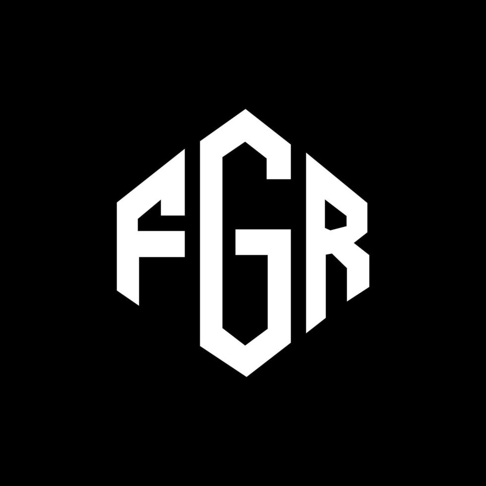création de logo de lettre fgr avec forme de polygone. création de logo en forme de polygone et de cube fgr. modèle de logo vectoriel hexagone fgr couleurs blanches et noires. monogramme fgr, logo commercial et immobilier.