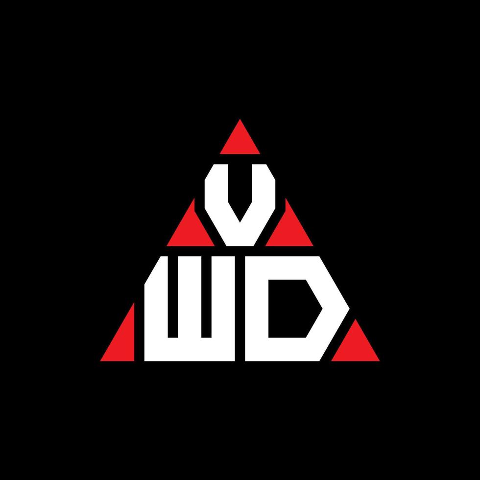 création de logo de lettre triangle vwd avec forme de triangle. monogramme de conception de logo vwd triangle. modèle de logo vectoriel vwd triangle avec couleur rouge. vwd logo triangulaire logo simple, élégant et luxueux.