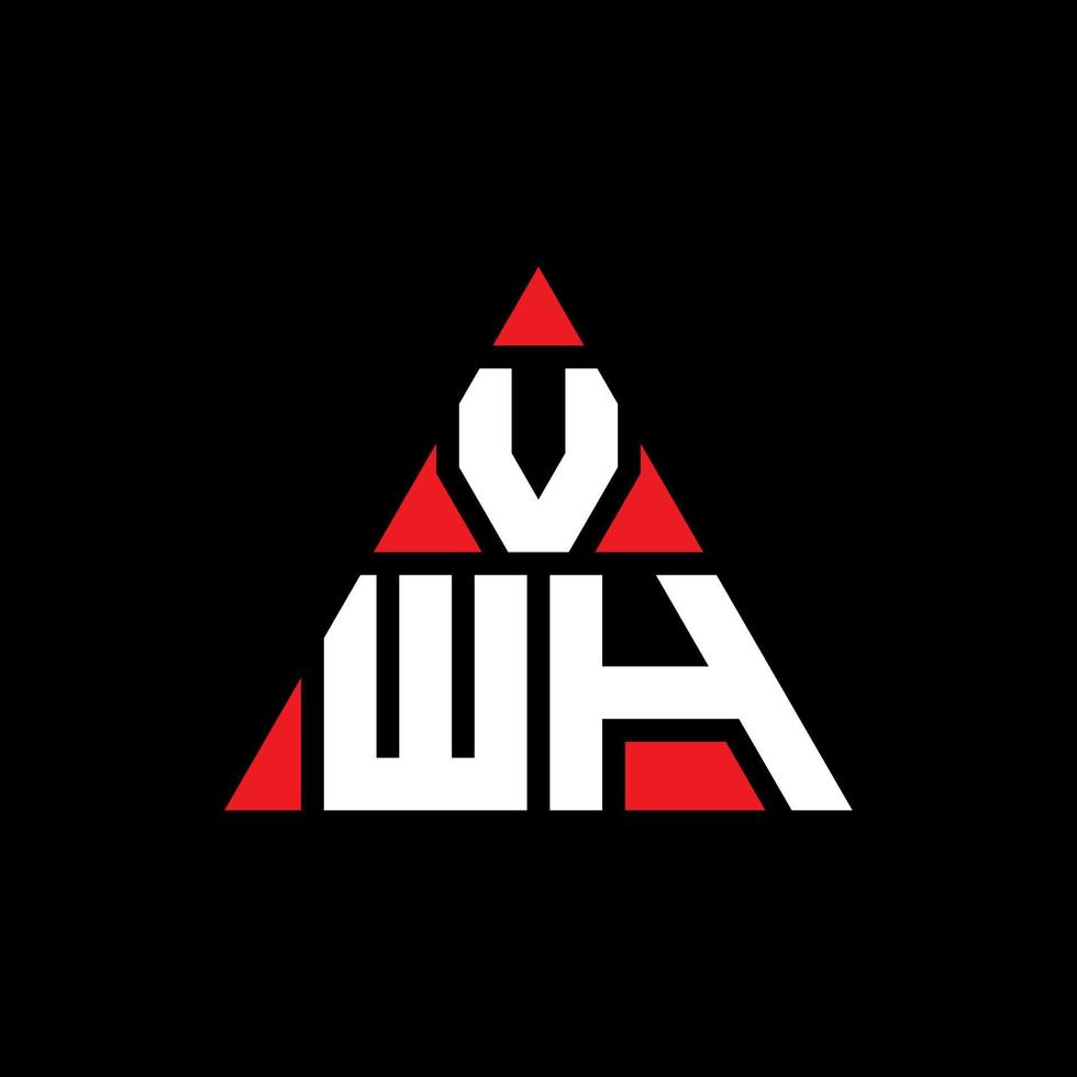 création de logo de lettre triangle vwh avec forme de triangle. monogramme de conception de logo vwh triangle. modèle de logo vectoriel vwh triangle avec couleur rouge. vwh logo triangulaire logo simple, élégant et luxueux.