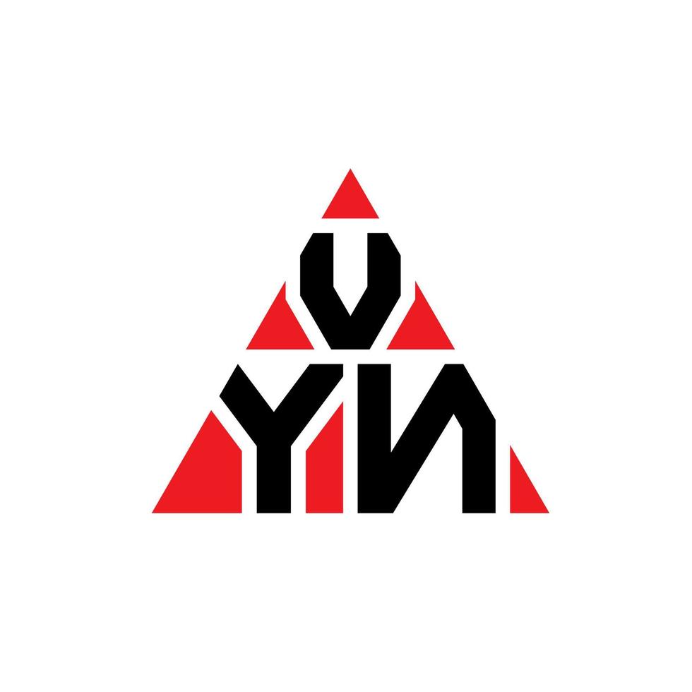 création de logo de lettre triangle vyn avec forme de triangle. monogramme de conception de logo triangle vyn. modèle de logo vectoriel triangle vyn avec couleur rouge. logo triangulaire vyn logo simple, élégant et luxueux.