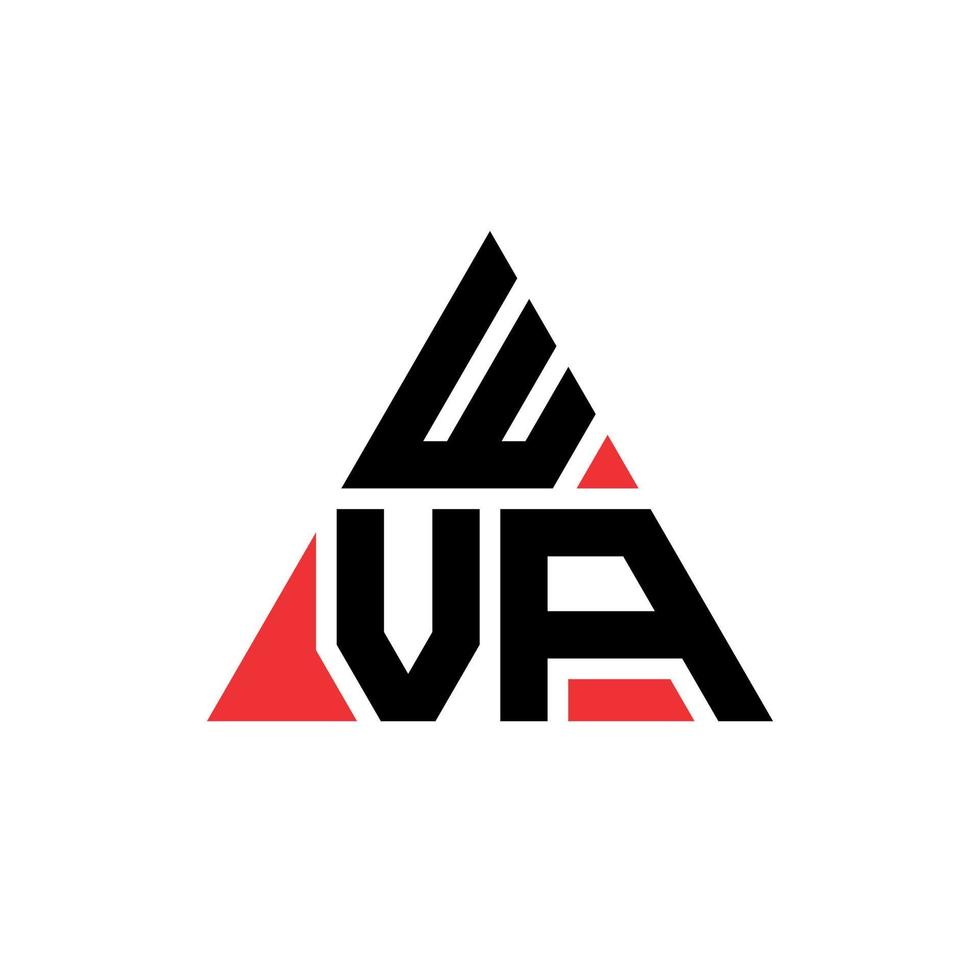 création de logo de lettre triangle wva avec forme de triangle. monogramme de conception de logo triangle wva. modèle de logo vectoriel triangle wva avec couleur rouge. logo triangulaire wva logo simple, élégant et luxueux.