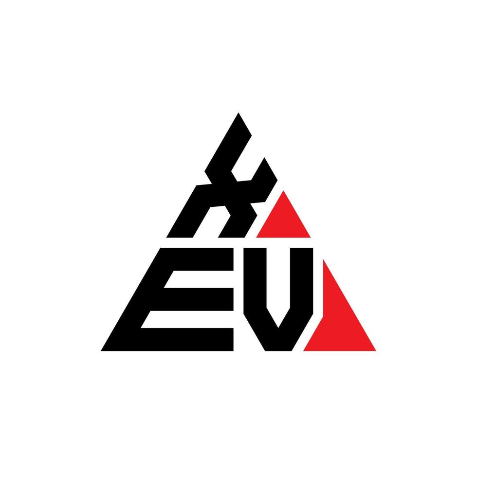 création de logo de lettre triangle xev avec forme de triangle. monogramme de conception de logo xev triangle. modèle de logo vectoriel triangle xev avec couleur rouge. logo triangulaire xev logo simple, élégant et luxueux.
