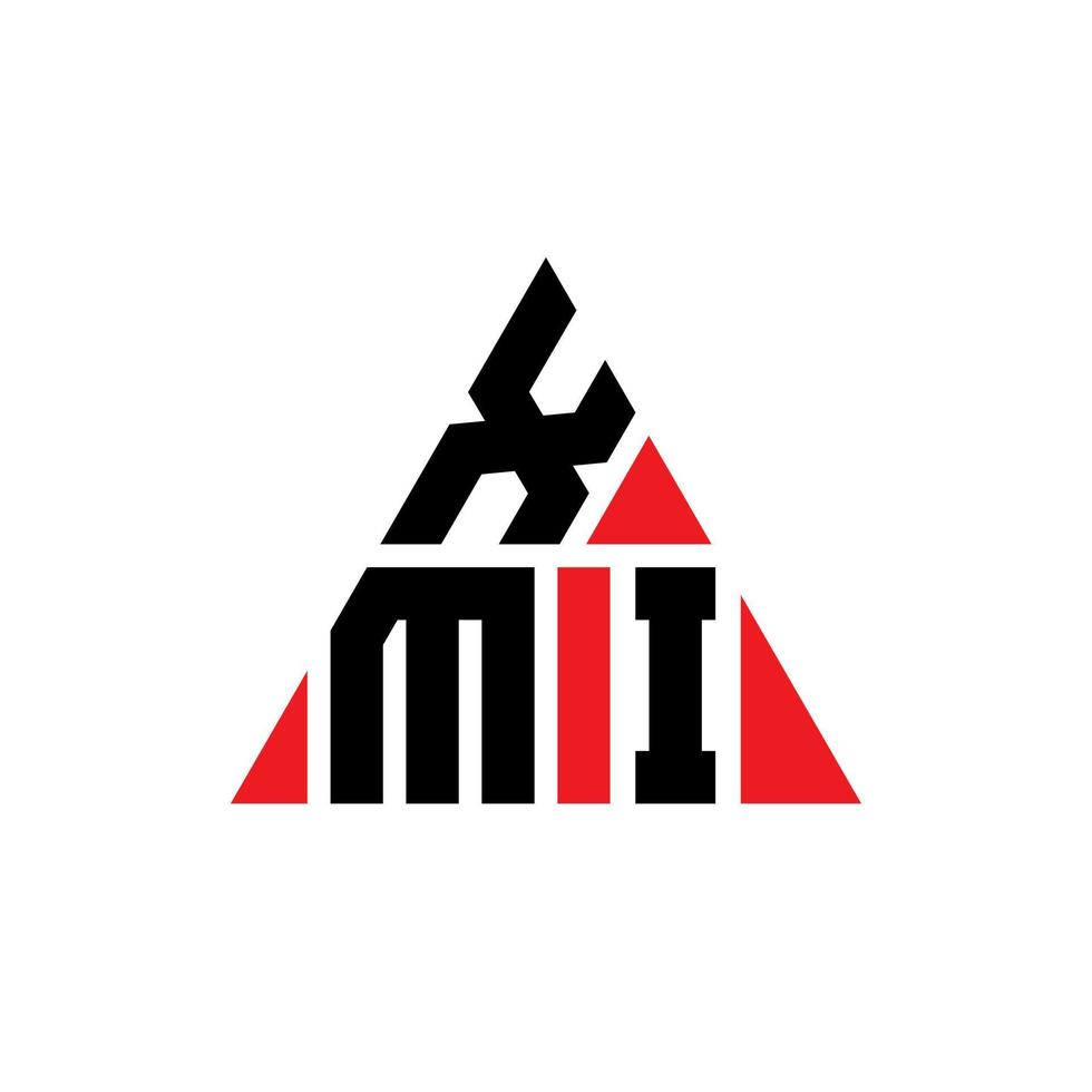 création de logo de lettre triangle xmi avec forme de triangle. monogramme de conception de logo triangle xmi. modèle de logo vectoriel triangle xmi avec couleur rouge. xmi logo triangulaire logo simple, élégant et luxueux.