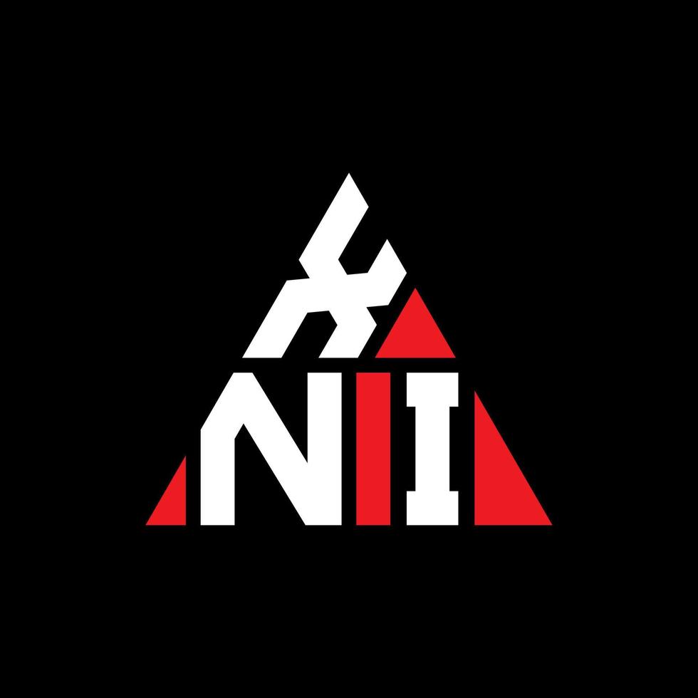 création de logo de lettre triangle xni avec forme de triangle. monogramme de conception de logo triangle xni. modèle de logo vectoriel triangle xni avec couleur rouge. logo triangulaire xni logo simple, élégant et luxueux.