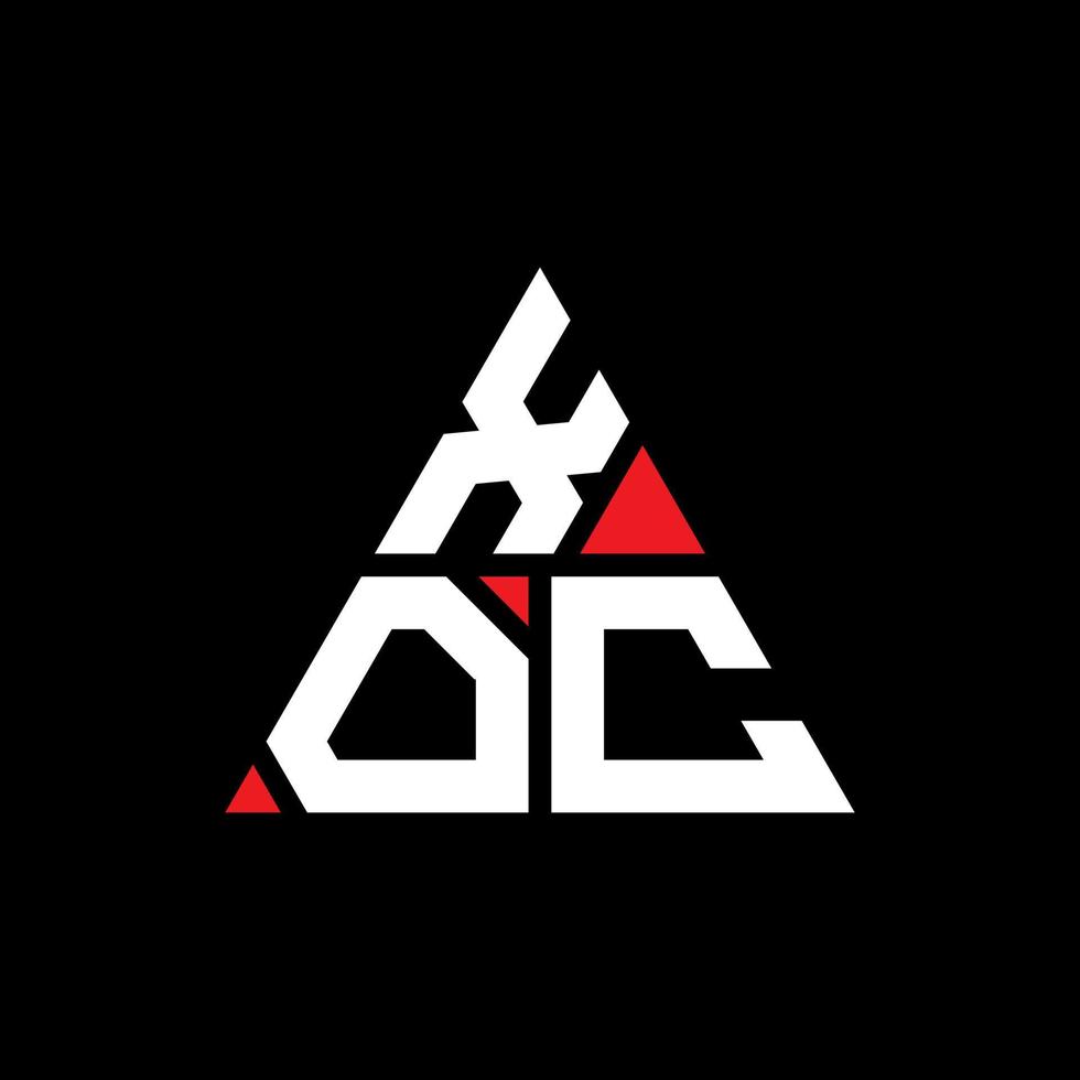 création de logo de lettre triangle xoc avec forme de triangle. monogramme de conception de logo triangle xoc. modèle de logo vectoriel triangle xoc avec couleur rouge. logo triangulaire xoc logo simple, élégant et luxueux.