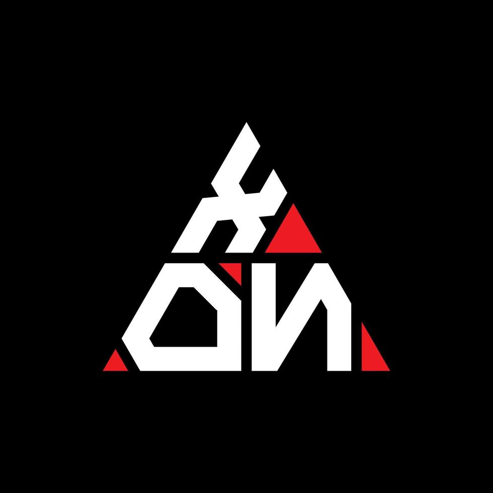 création de logo de lettre triangle xon avec forme de triangle. monogramme de conception de logo triangle xon. modèle de logo vectoriel triangle xon avec couleur rouge. logo triangulaire xon logo simple, élégant et luxueux.