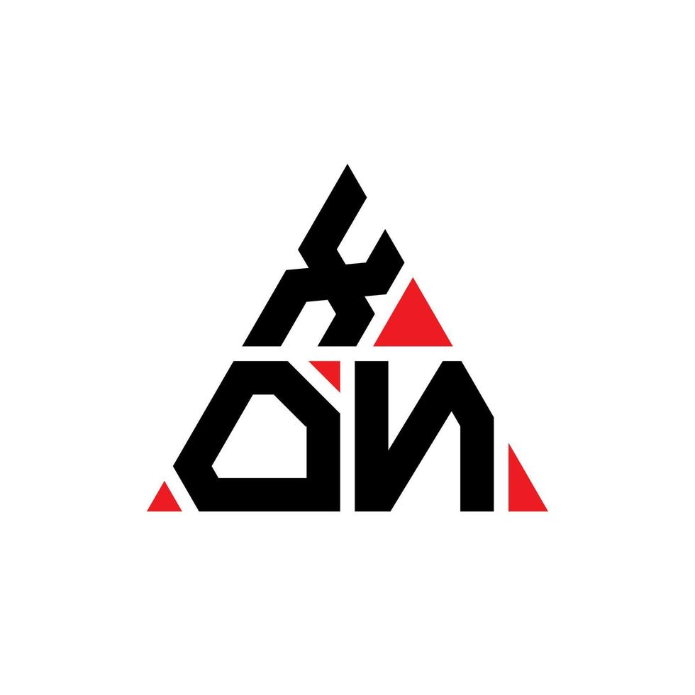 création de logo de lettre triangle xon avec forme de triangle. monogramme de conception de logo triangle xon. modèle de logo vectoriel triangle xon avec couleur rouge. logo triangulaire xon logo simple, élégant et luxueux.