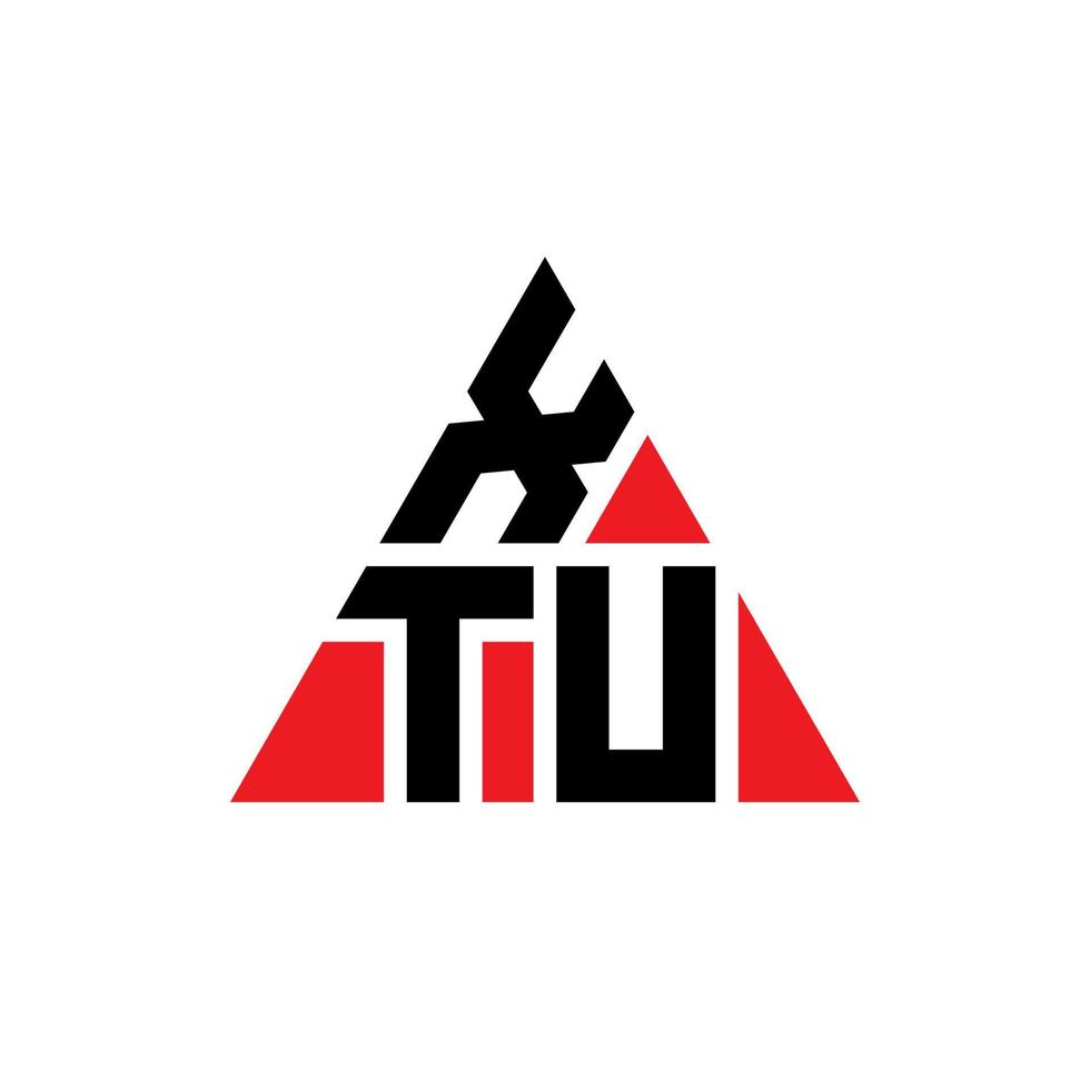 création de logo de lettre triangle xtu avec forme de triangle. monogramme de conception de logo triangle xtu. modèle de logo vectoriel triangle xtu avec couleur rouge. logo triangulaire xtu logo simple, élégant et luxueux.