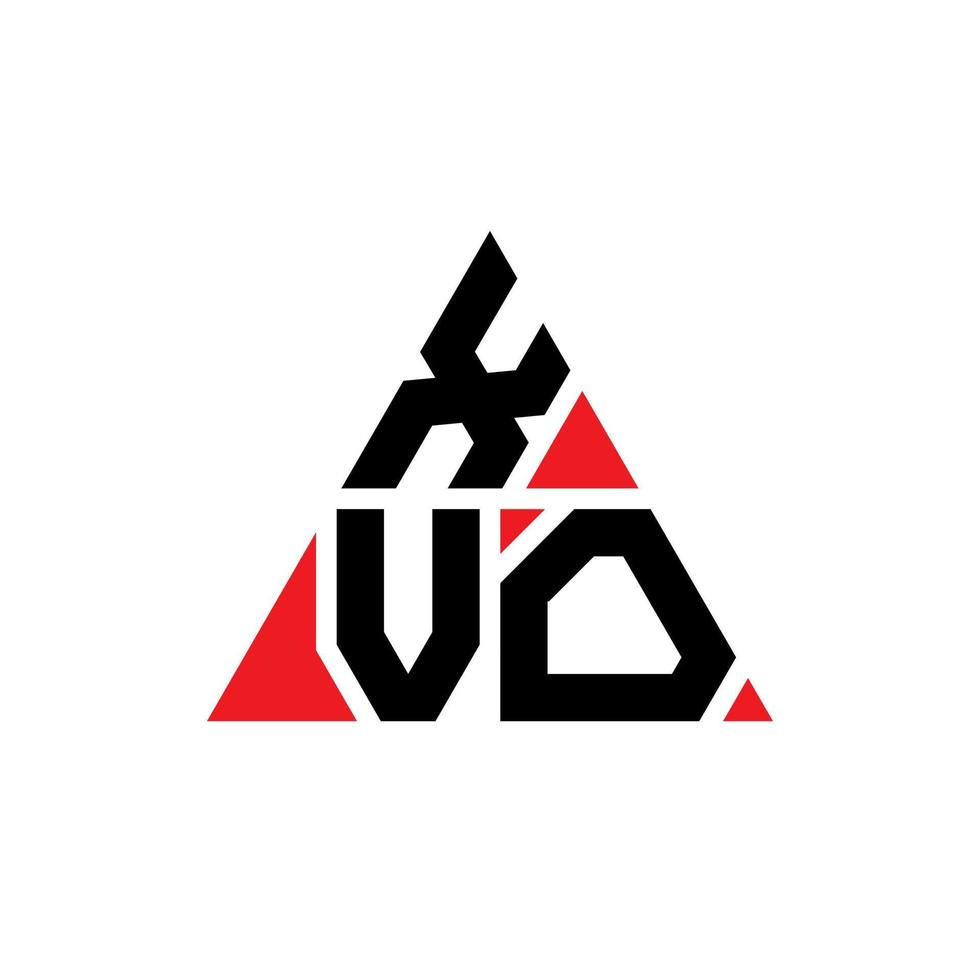 création de logo de lettre triangle xvo avec forme de triangle. monogramme de conception de logo triangle xvo. modèle de logo vectoriel triangle xvo avec couleur rouge. xvo logo triangulaire logo simple, élégant et luxueux.
