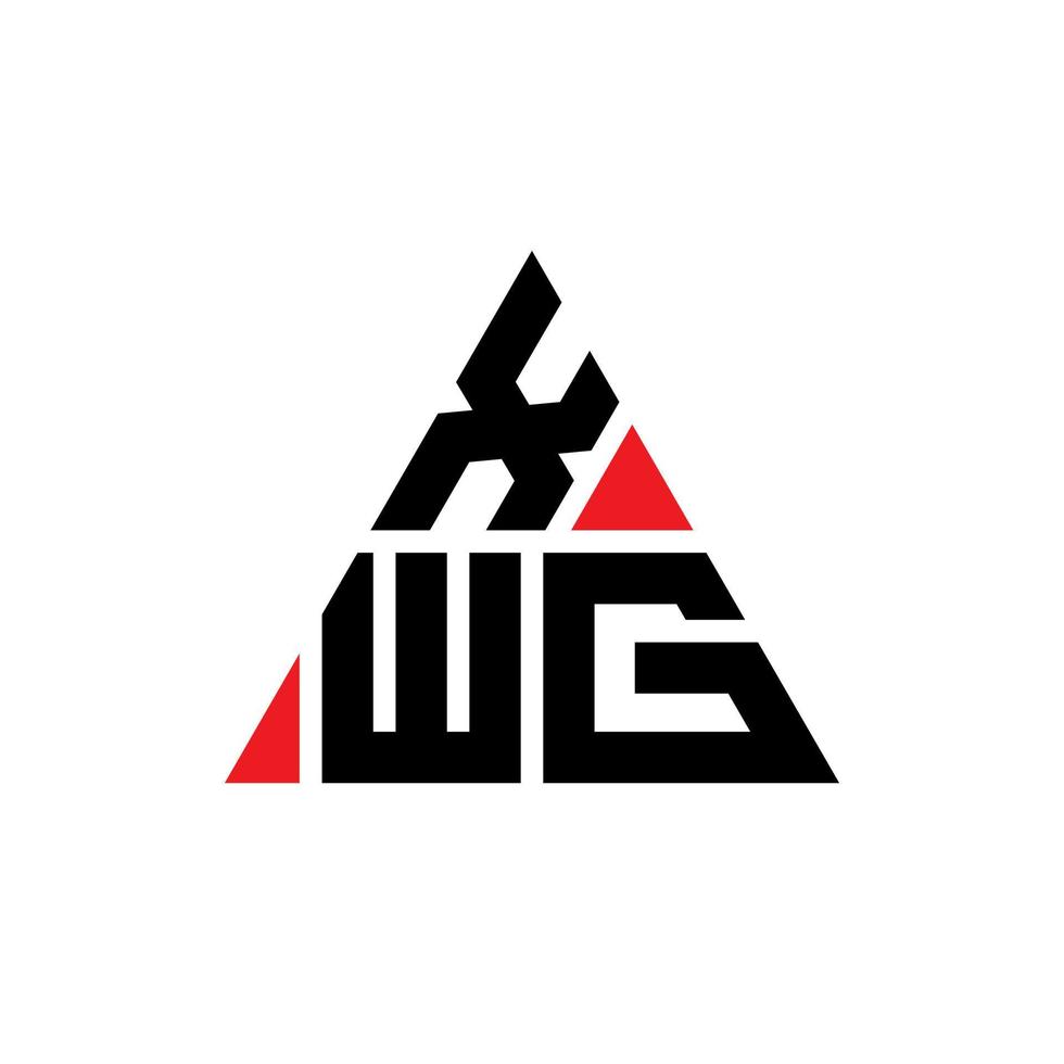 création de logo de lettre triangle xwg avec forme de triangle. monogramme de conception de logo triangle xwg. modèle de logo vectoriel triangle xwg avec couleur rouge. logo triangulaire xwg logo simple, élégant et luxueux.