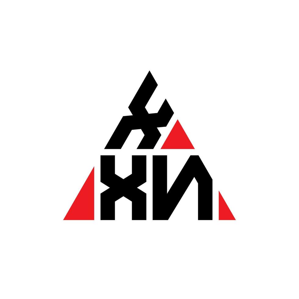 création de logo de lettre triangle xxn avec forme de triangle. monogramme de conception de logo triangle xxn. modèle de logo vectoriel triangle xxn avec couleur rouge. logo triangulaire xxn logo simple, élégant et luxueux.