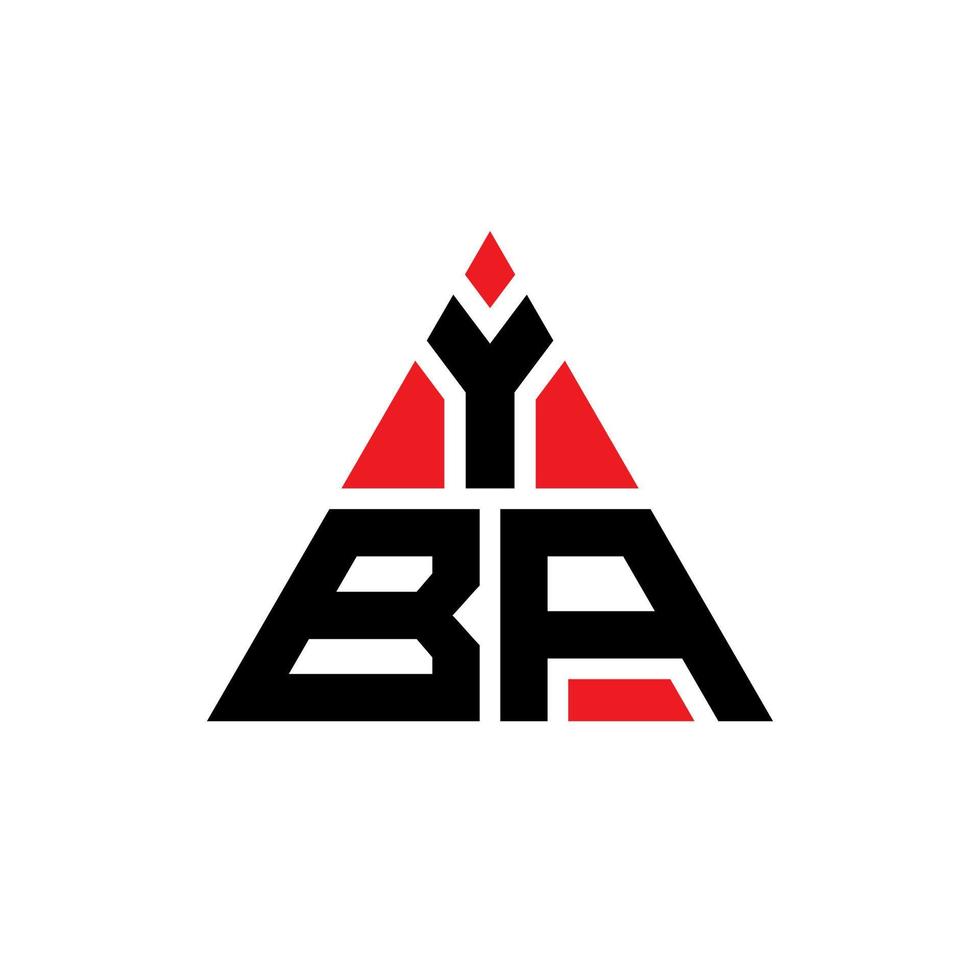 création de logo de lettre triangle yba avec forme de triangle. monogramme de conception de logo triangle yba. modèle de logo vectoriel triangle yba avec couleur rouge. logo triangulaire yba logo simple, élégant et luxueux.