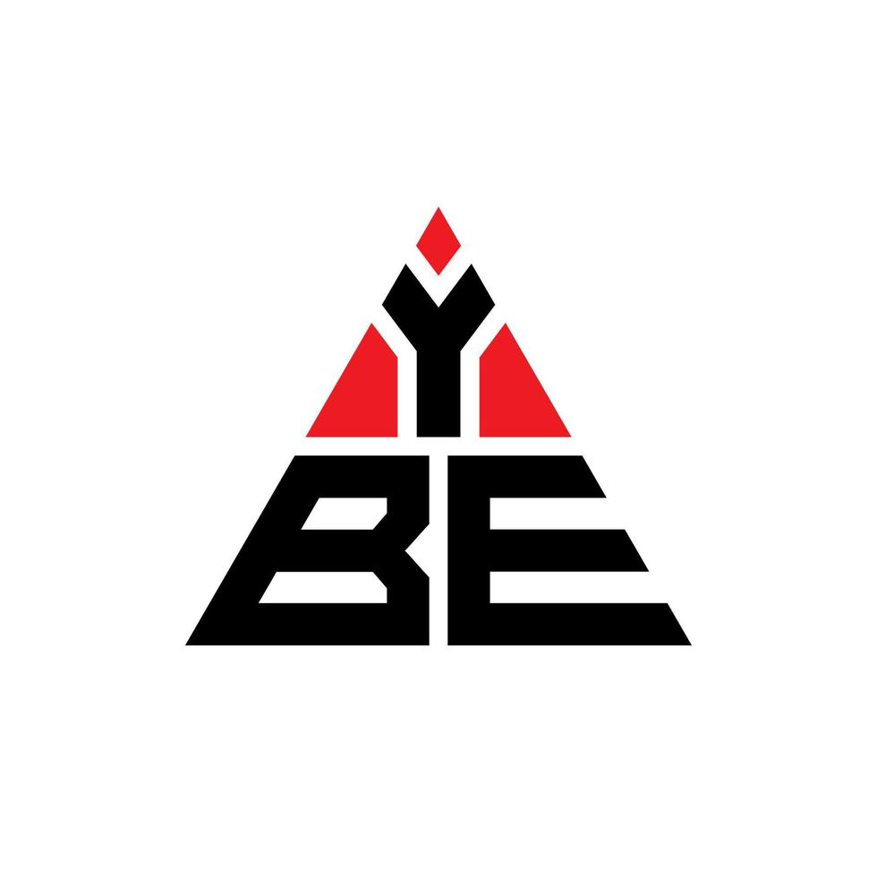 création de logo de lettre triangle ybe avec forme de triangle. monogramme de conception de logo triangle ybe. modèle de logo vectoriel triangle ybe avec couleur rouge. ybe logo triangulaire logo simple, élégant et luxueux.