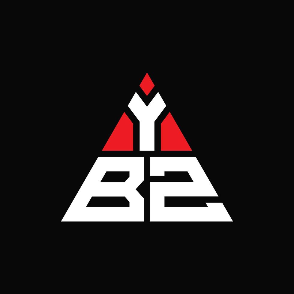 création de logo de lettre triangle ybz avec forme de triangle. monogramme de conception de logo triangle ybz. modèle de logo vectoriel triangle ybz avec couleur rouge. logo triangulaire ybz logo simple, élégant et luxueux.