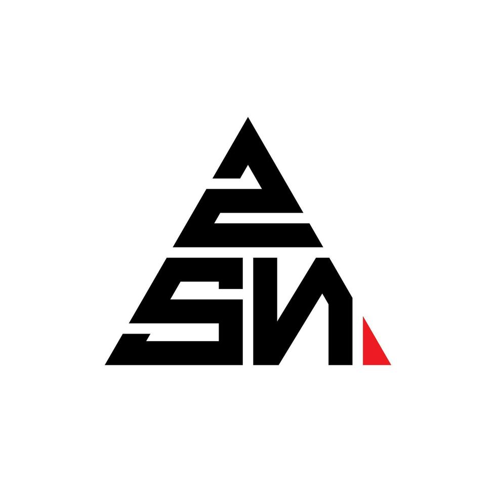 création de logo de lettre triangle zsn avec forme de triangle. monogramme de conception de logo triangle zsn. modèle de logo vectoriel triangle zsn avec couleur rouge. logo triangulaire zsn logo simple, élégant et luxueux.