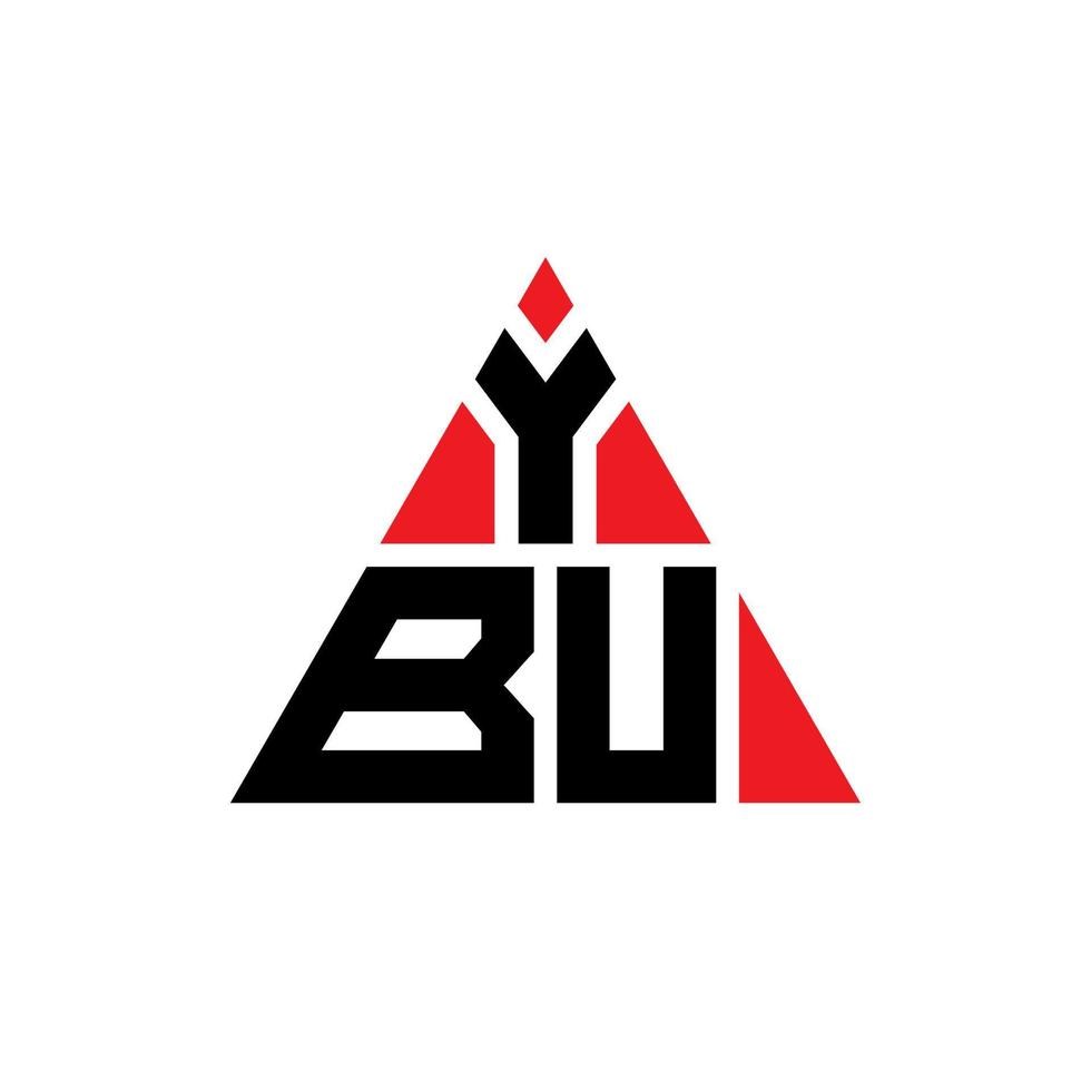 création de logo de lettre triangle ybu avec forme de triangle. monogramme de conception de logo triangle ybu. modèle de logo vectoriel triangle ybu avec couleur rouge. logo triangulaire ybu logo simple, élégant et luxueux.