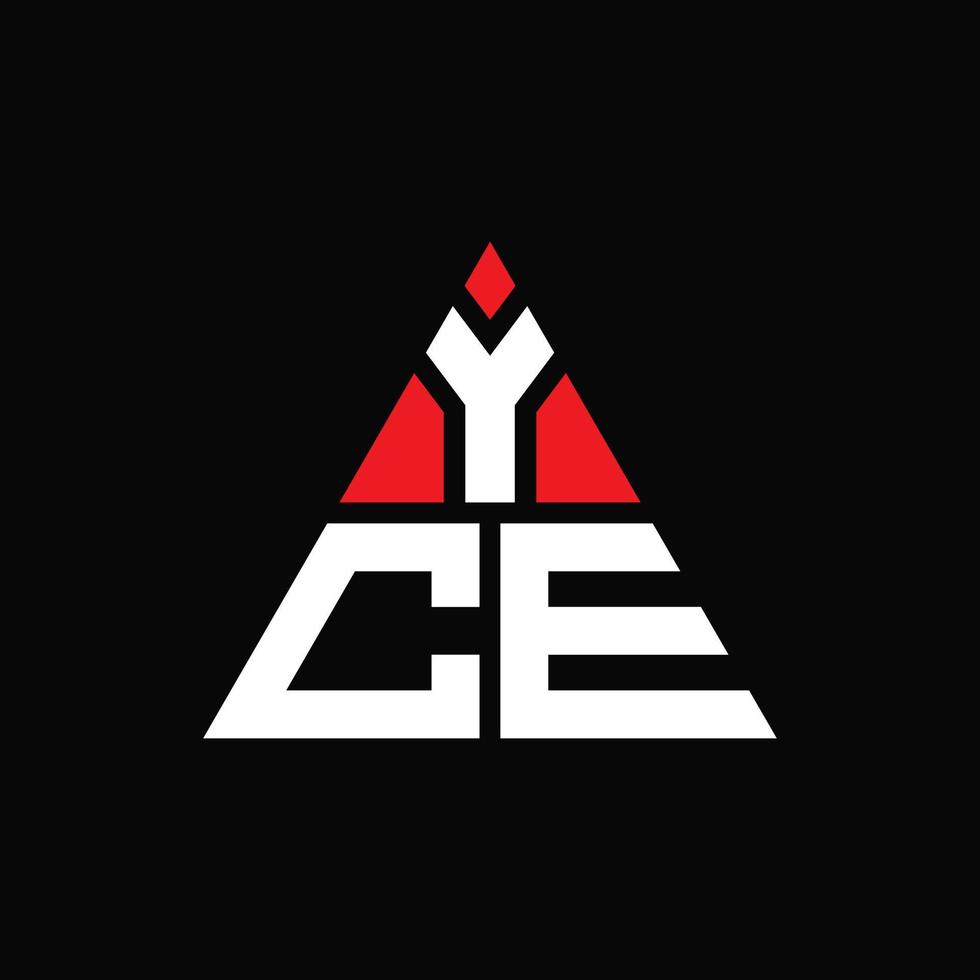 création de logo de lettre triangle yce avec forme de triangle. monogramme de conception de logo triangle yce. modèle de logo vectoriel triangle yce avec couleur rouge. yce logo triangulaire logo simple, élégant et luxueux.
