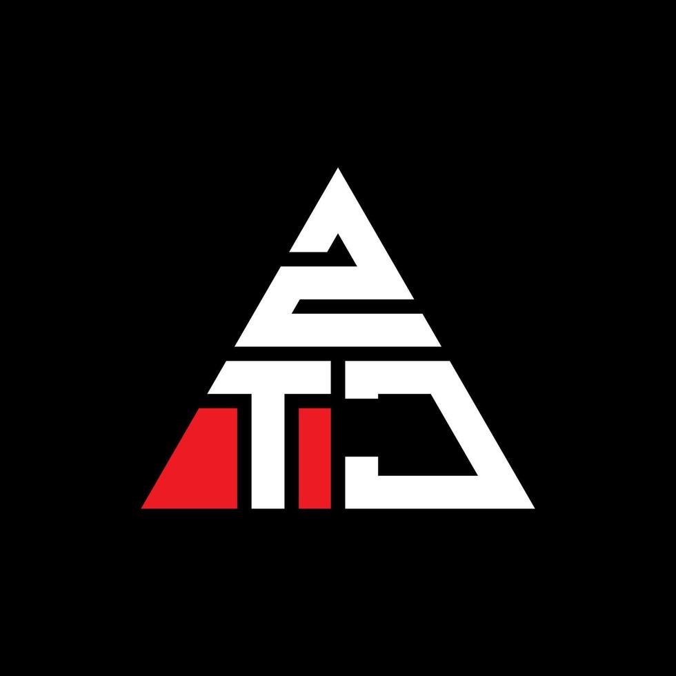 création de logo de lettre triangle ztj avec forme de triangle. monogramme de conception de logo triangle ztj. modèle de logo vectoriel triangle ztj avec couleur rouge. logo triangulaire ztj logo simple, élégant et luxueux.