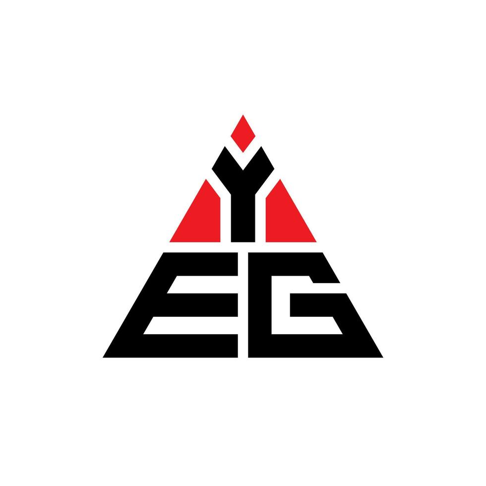 création de logo de lettre triangle yeg avec forme de triangle. monogramme de conception de logo triangle yeg. modèle de logo vectoriel triangle yeg avec couleur rouge. yeg logo triangulaire logo simple, élégant et luxueux.