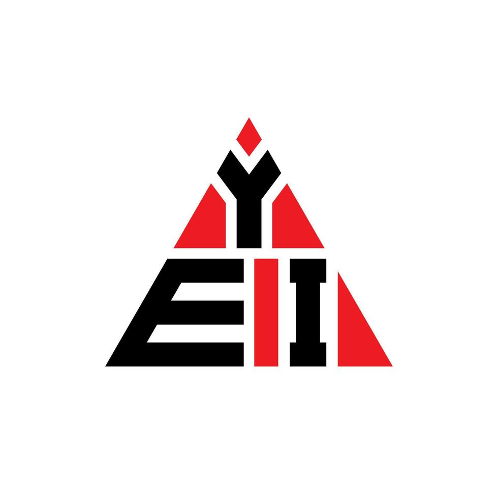 création de logo de lettre triangle yei avec forme de triangle. monogramme de conception de logo triangle yei. modèle de logo vectoriel triangle yei avec couleur rouge. yei logo triangulaire logo simple, élégant et luxueux.