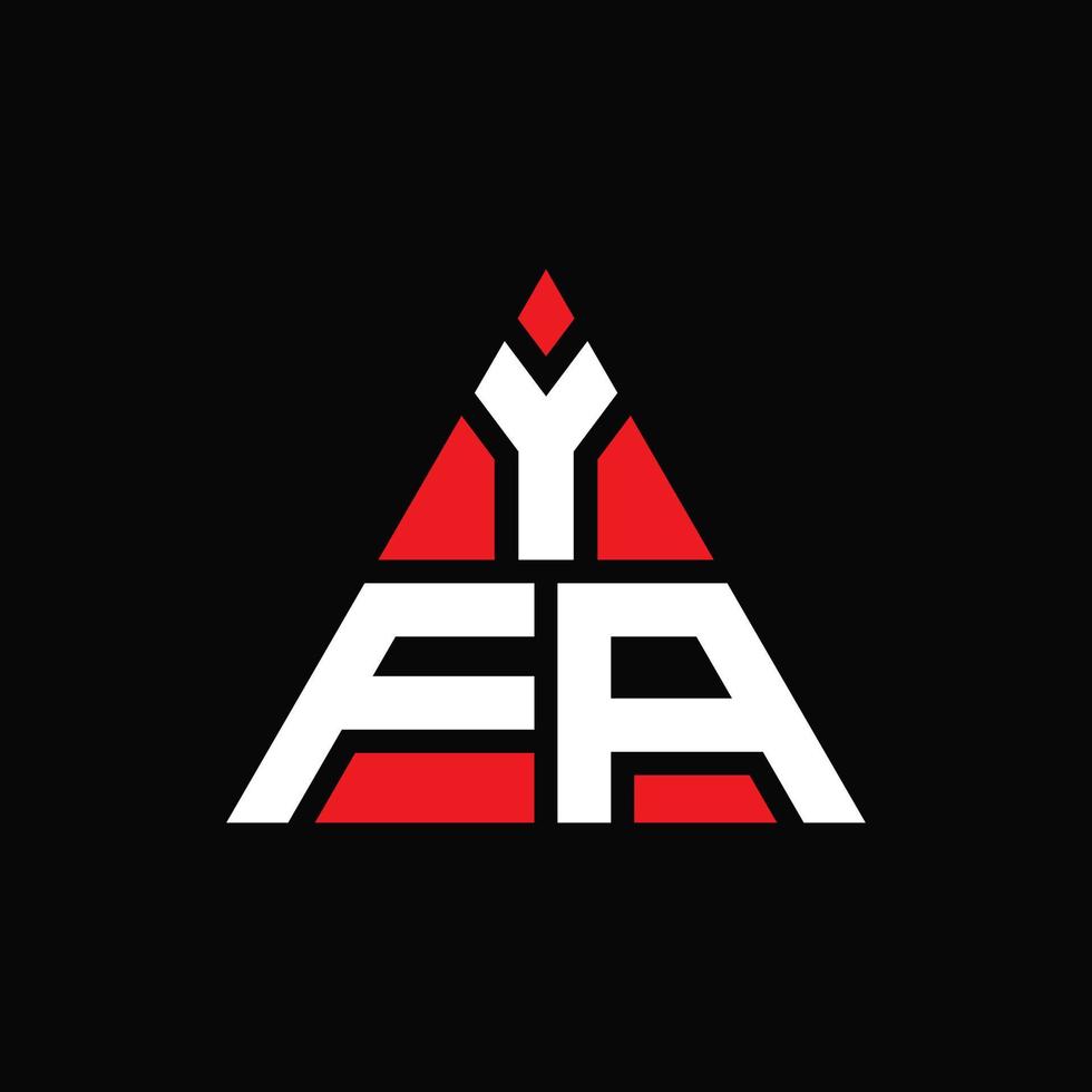 création de logo de lettre triangle yfa avec forme de triangle. monogramme de conception de logo triangle yfa. modèle de logo vectoriel triangle yfa avec couleur rouge. logo triangulaire yfa logo simple, élégant et luxueux.