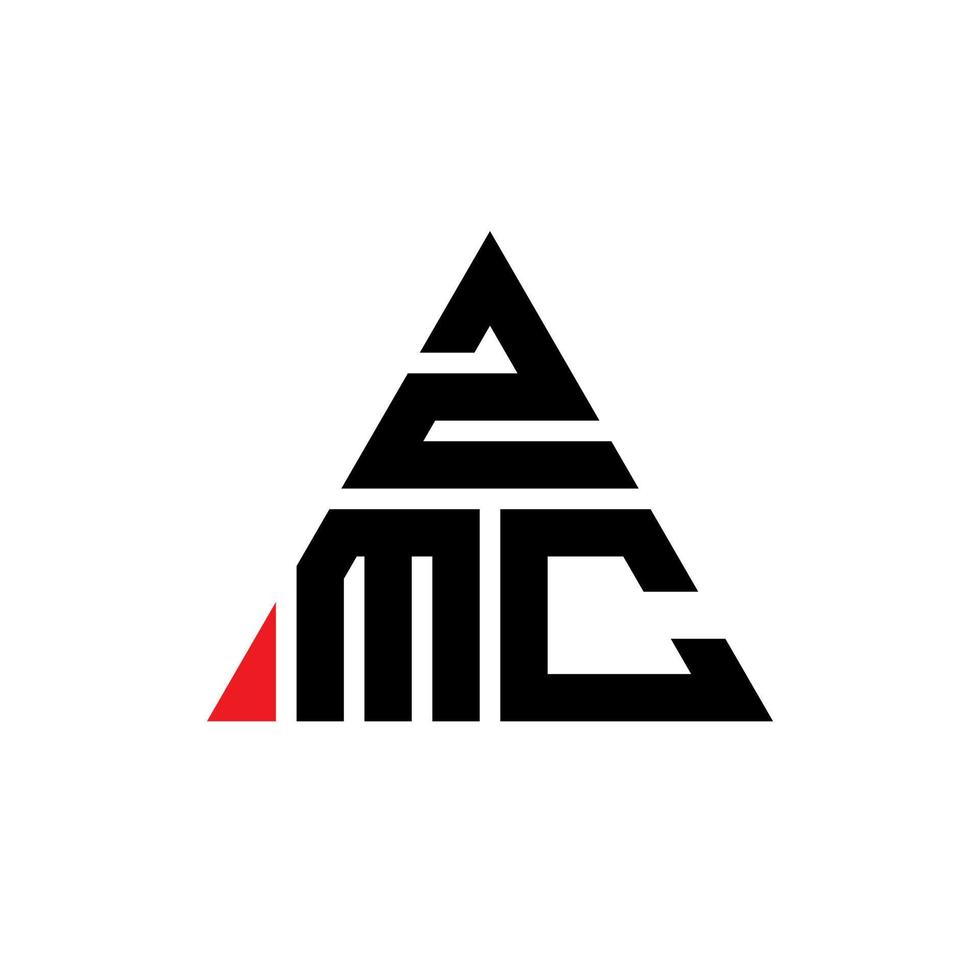 création de logo de lettre triangle zmc avec forme de triangle. monogramme de conception de logo triangle zmc. modèle de logo vectoriel triangle zmc avec couleur rouge. logo triangulaire zmc logo simple, élégant et luxueux.