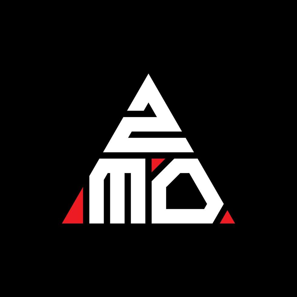 création de logo de lettre triangle zmo avec forme de triangle. monogramme de conception de logo triangle zmo. modèle de logo vectoriel triangle zmo avec couleur rouge. logo triangulaire zmo logo simple, élégant et luxueux.