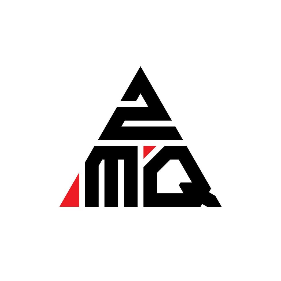 création de logo de lettre triangle zmq avec forme de triangle. monogramme de conception de logo triangle zmq. modèle de logo vectoriel triangle zmq avec couleur rouge. logo triangulaire zmq logo simple, élégant et luxueux.