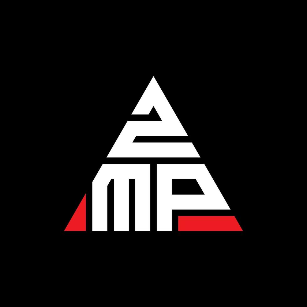 création de logo de lettre triangle zmp avec forme de triangle. monogramme de conception de logo triangle zmp. modèle de logo vectoriel triangle zmp avec couleur rouge. logo triangulaire zmp logo simple, élégant et luxueux.