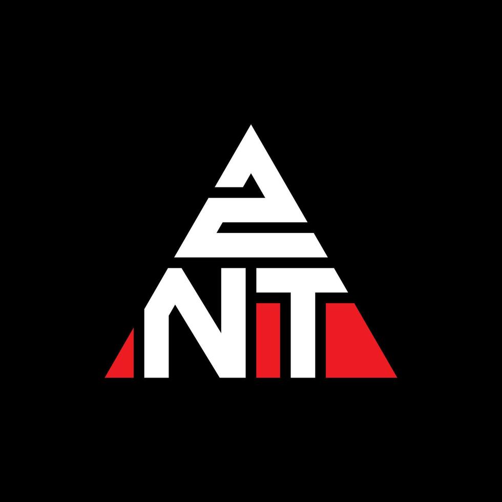 création de logo de lettre triangle znt avec forme de triangle. monogramme de conception de logo triangle znt. modèle de logo vectoriel triangle znt avec couleur rouge. logo triangulaire znt logo simple, élégant et luxueux.