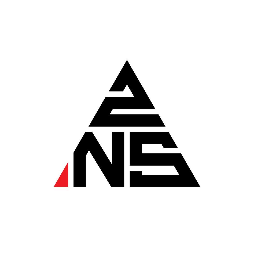 création de logo de lettre triangle zns avec forme de triangle. monogramme de conception de logo triangle zns. modèle de logo vectoriel triangle zns avec couleur rouge. logo triangulaire zns logo simple, élégant et luxueux.