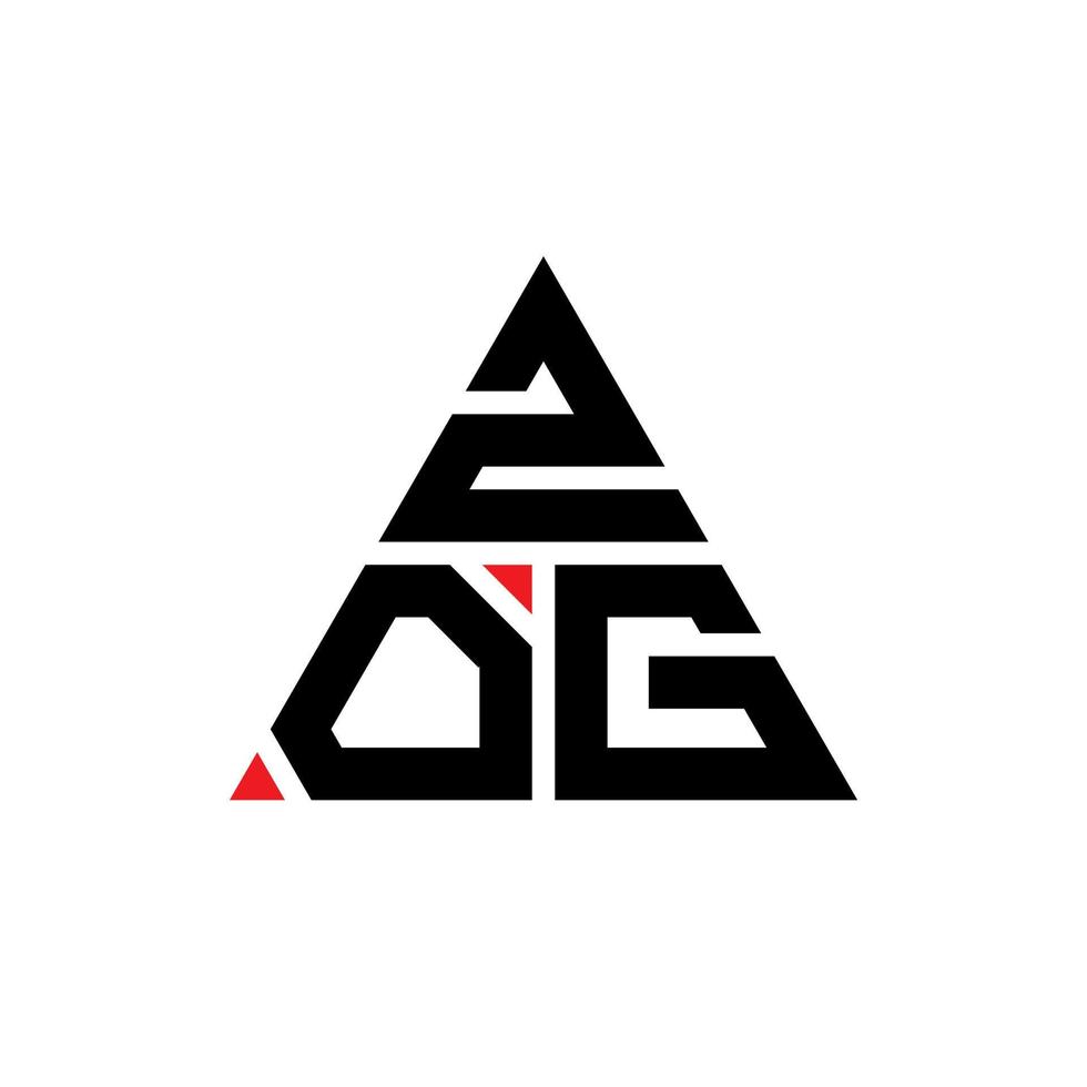 création de logo de lettre triangle zog avec forme de triangle. monogramme de conception de logo triangle zog. modèle de logo vectoriel triangle zog avec couleur rouge. logo triangulaire zog logo simple, élégant et luxueux.