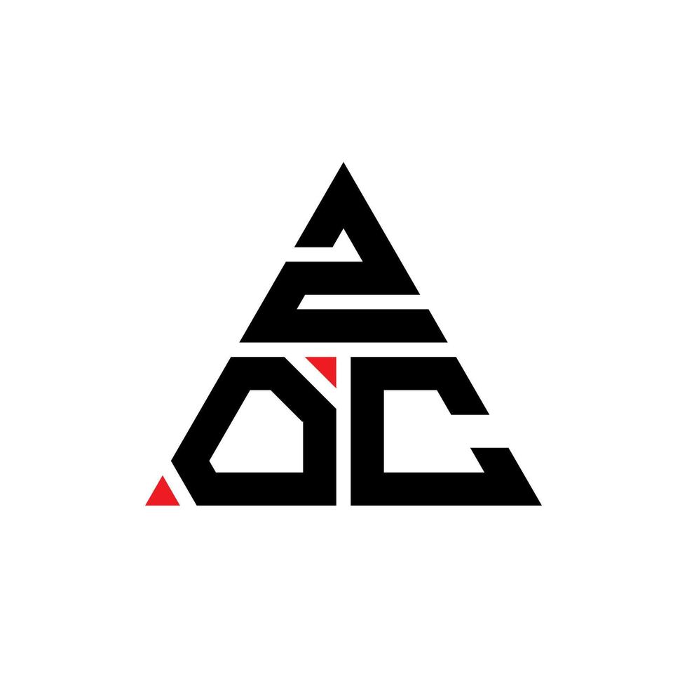 création de logo de lettre triangle zoc avec forme de triangle. monogramme de conception de logo triangle zoc. modèle de logo vectoriel triangle zoc avec couleur rouge. logo triangulaire zoc logo simple, élégant et luxueux.